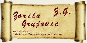 Zorilo Grujović vizit kartica